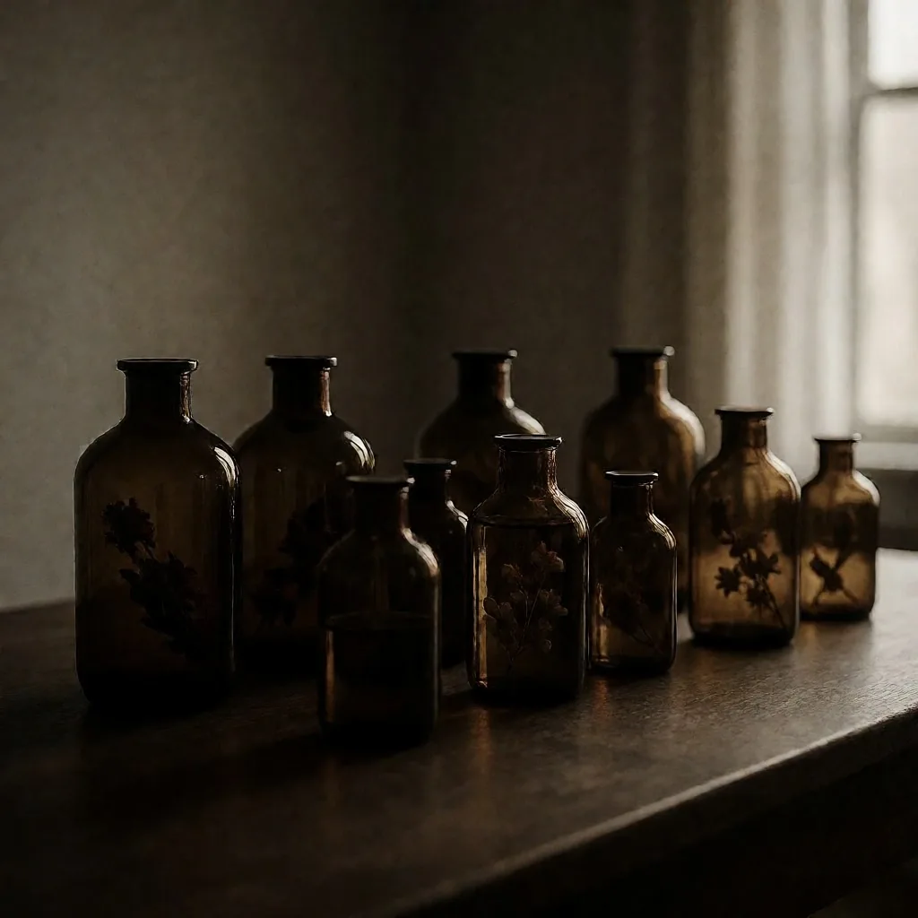 Amber dropper bottle of liquid botanical extract